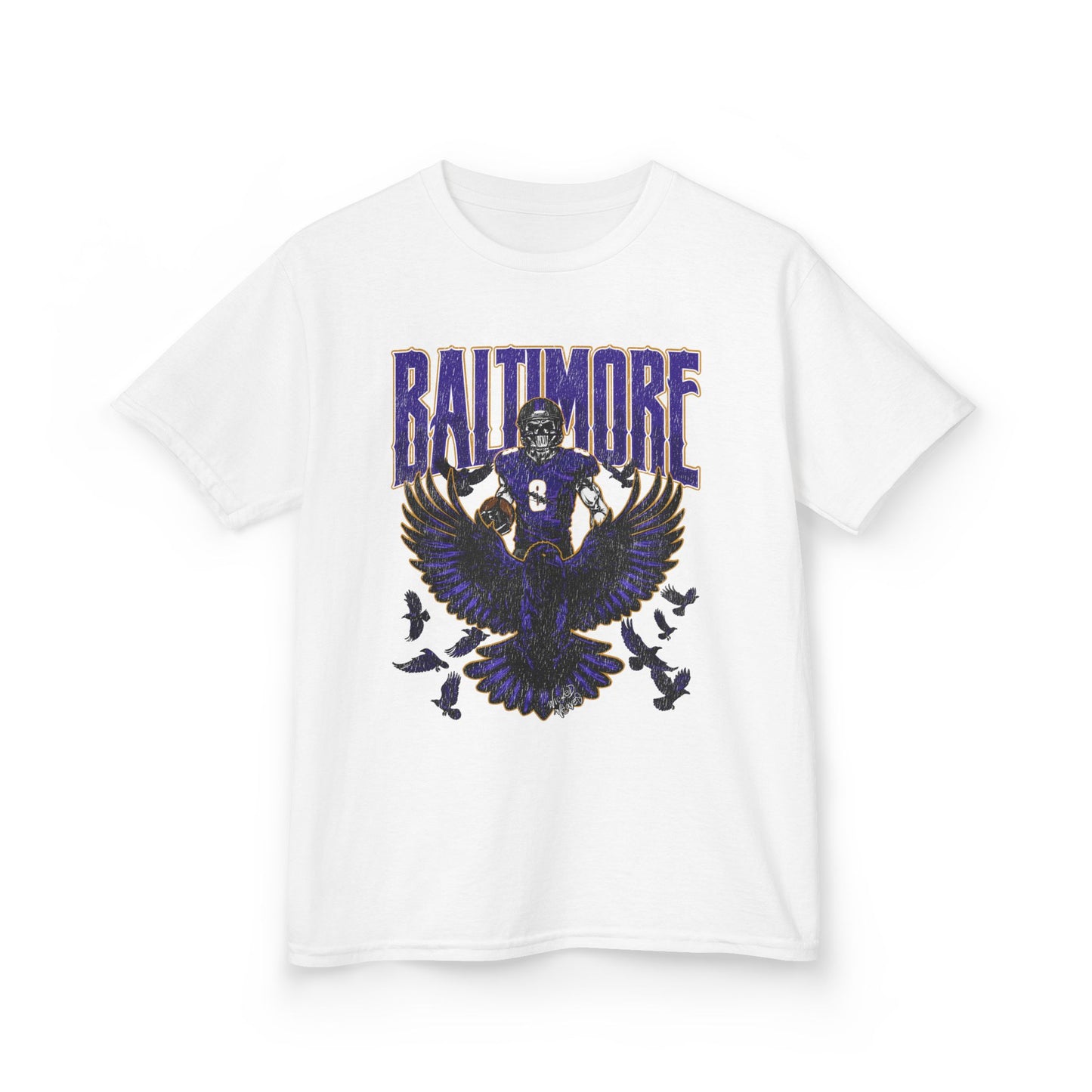 Baltimore Football Kids Shirt, Ravens Youth Football Tee, NFL Team Apparel, Children's Graphic T-Shirt, Sports Fan Top