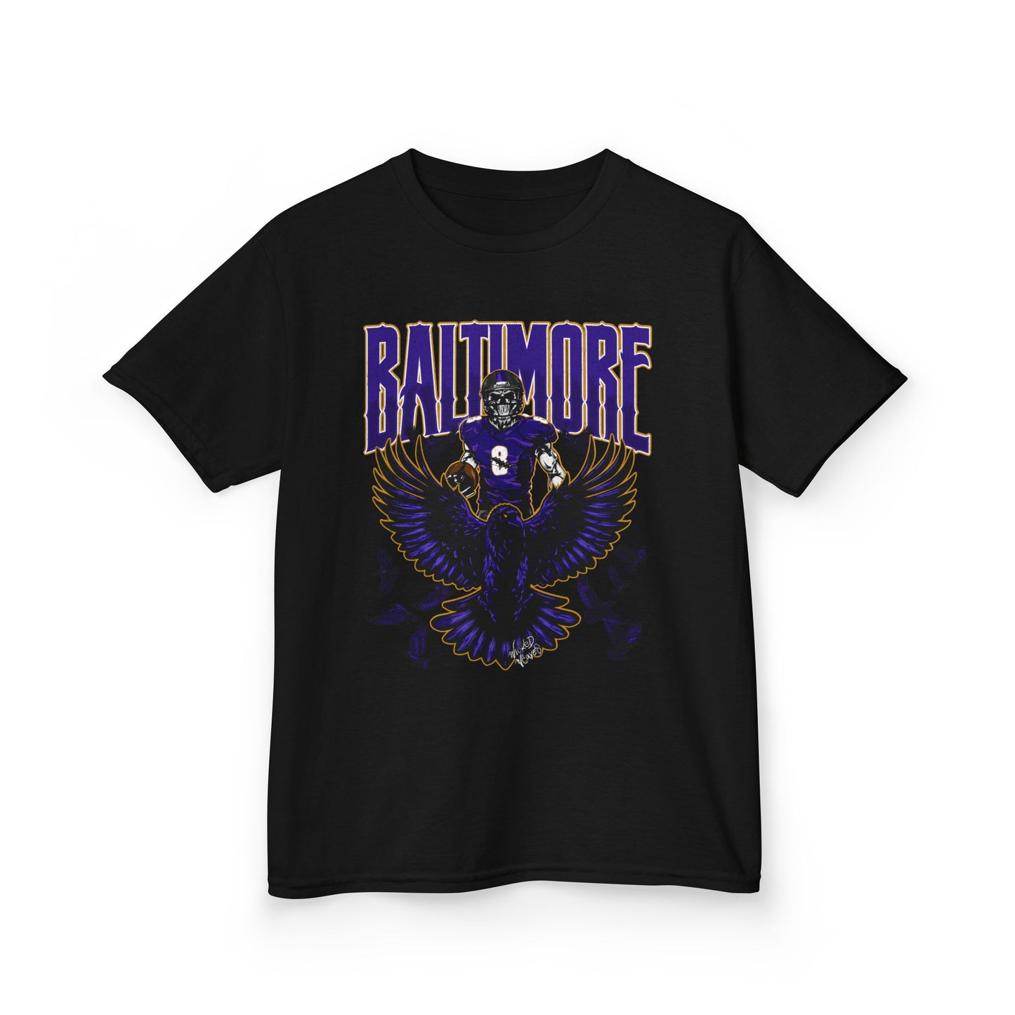 Baltimore Football Kids Shirt, Ravens Youth Football Tee, NFL Team Apparel, Children's Graphic T-Shirt, Sports Fan Top