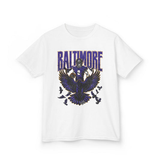 Baltimore Football Kids Shirt, Ravens Youth Football Tee, NFL Team Apparel, Children's Graphic T-Shirt, Sports Fan Top