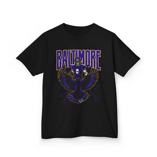 Baltimore Football Kids Shirt, Ravens Youth Football Tee, NFL Team Apparel, Children's Graphic T-Shirt, Sports Fan Top